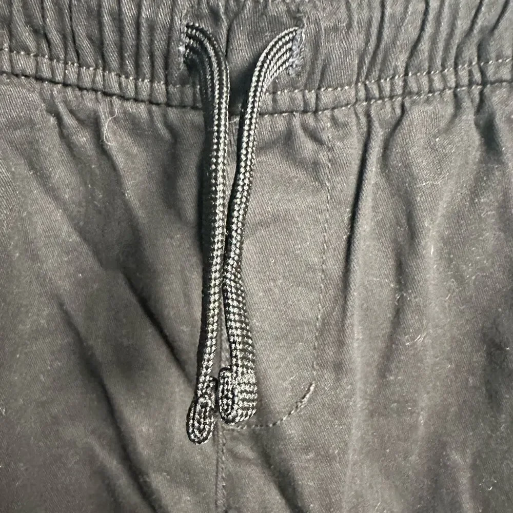 NWT Old Navy Boys Kids Black Twill Cargo Joggers Pants Drawstring Waist - Size M